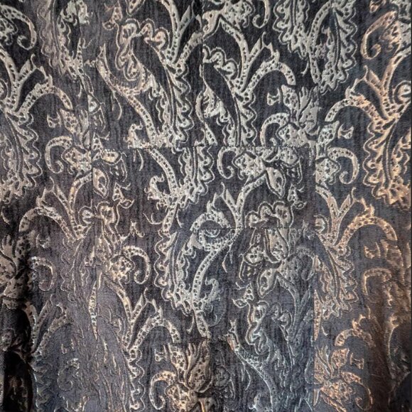 NWOT Linea Domani Black and Gold Jacquard Brocade Dress Coat Size 12 - Picture 8 of 9
